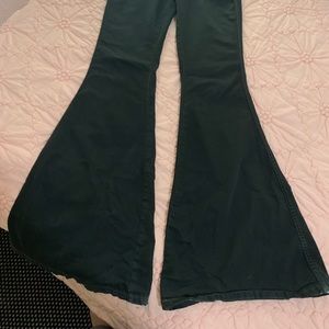 Free People wide flare black jeans